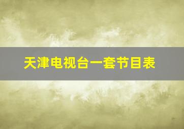 天津电视台一套节目表