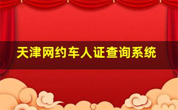 天津网约车人证查询系统