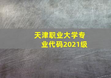 天津职业大学专业代码2021级