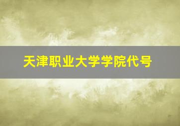 天津职业大学学院代号