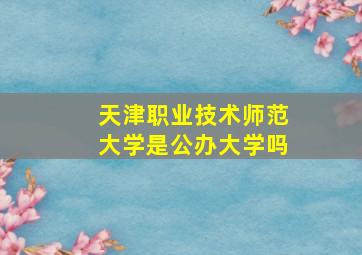 天津职业技术师范大学是公办大学吗