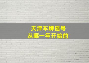 天津车牌摇号从哪一年开始的