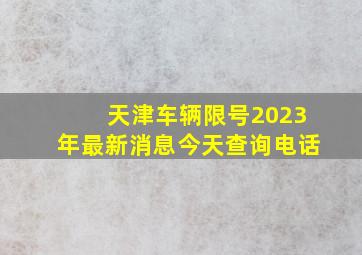 天津车辆限号2023年最新消息今天查询电话