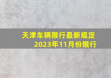 天津车辆限行最新规定2023年11月份限行