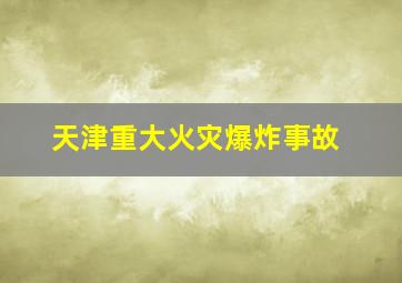 天津重大火灾爆炸事故