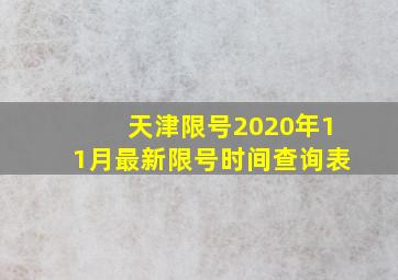 天津限号2020年11月最新限号时间查询表