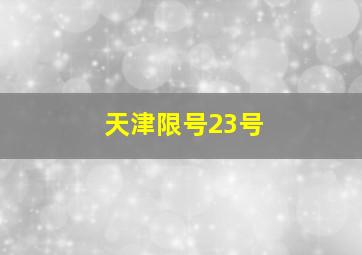 天津限号23号