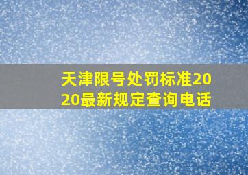 天津限号处罚标准2020最新规定查询电话