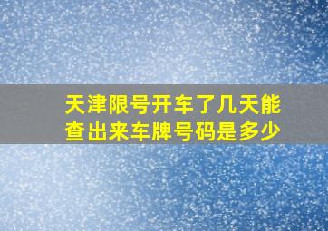 天津限号开车了几天能查出来车牌号码是多少