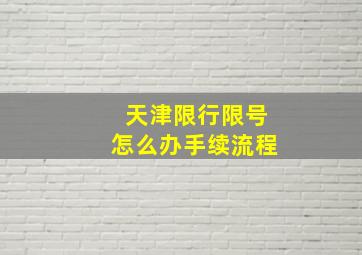 天津限行限号怎么办手续流程