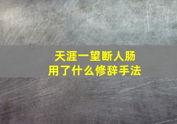 天涯一望断人肠用了什么修辞手法