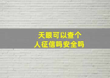 天眼可以查个人征信吗安全吗