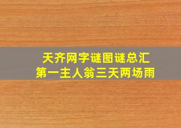 天齐网字谜图谜总汇第一主人翁三天两场雨