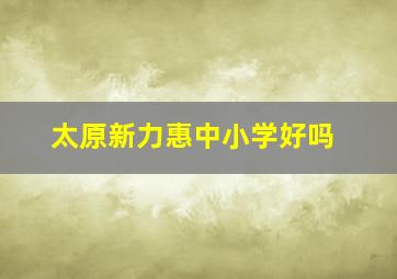 太原新力惠中小学好吗