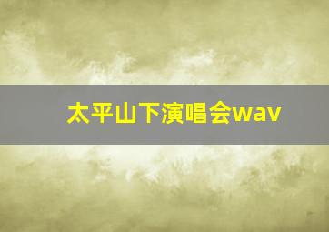 太平山下演唱会wav