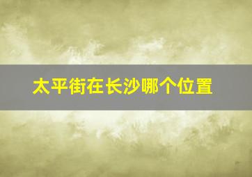 太平街在长沙哪个位置