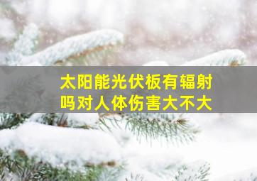 太阳能光伏板有辐射吗对人体伤害大不大