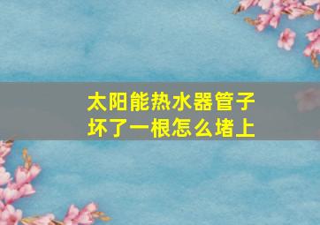 太阳能热水器管子坏了一根怎么堵上