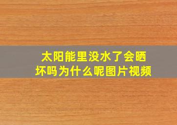 太阳能里没水了会晒坏吗为什么呢图片视频