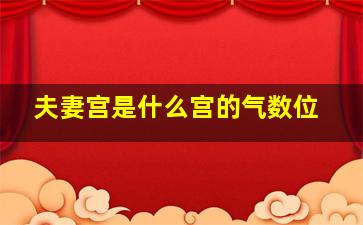 夫妻宫是什么宫的气数位