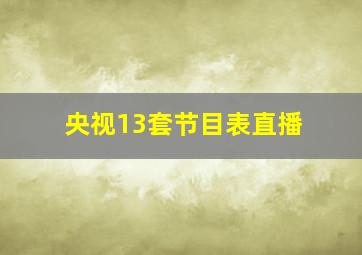 央视13套节目表直播