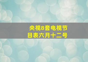 央视8套电视节目表六月十二号