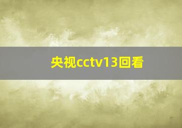 央视cctv13回看