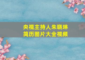 央视主持人朱晓琳简历图片大全视频