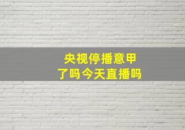 央视停播意甲了吗今天直播吗