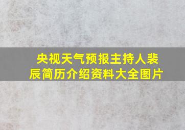 央视天气预报主持人裴辰简历介绍资料大全图片