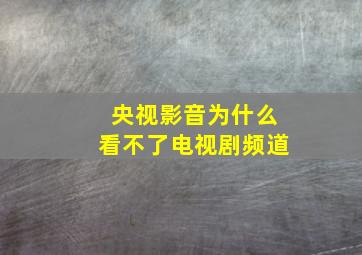 央视影音为什么看不了电视剧频道