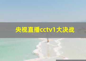 央视直播cctv1大决战