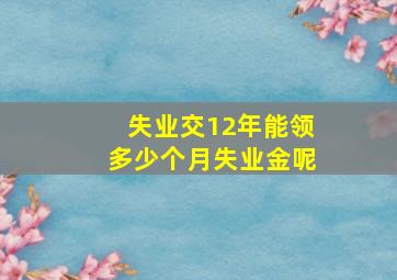 失业交12年能领多少个月失业金呢