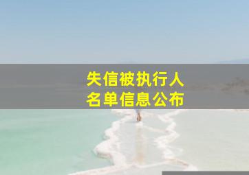 失信被执行人名单信息公布