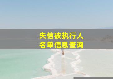 失信被执行人名单信息查询