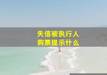 失信被执行人购票提示什么