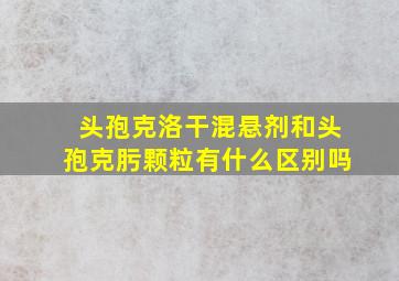 头孢克洛干混悬剂和头孢克肟颗粒有什么区别吗