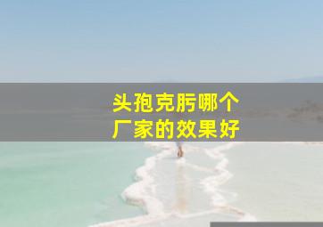 头孢克肟哪个厂家的效果好