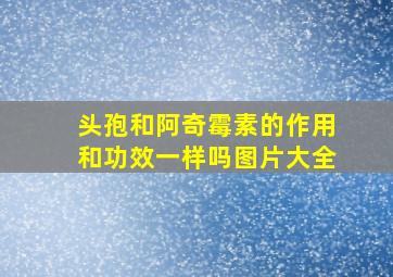 头孢和阿奇霉素的作用和功效一样吗图片大全