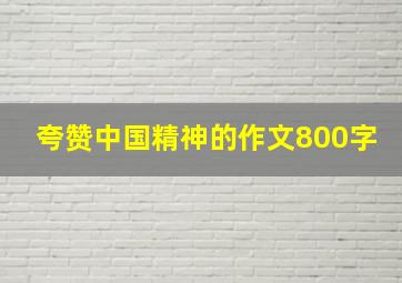 夸赞中国精神的作文800字