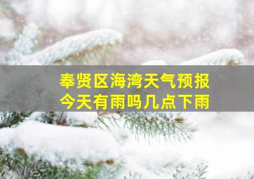 奉贤区海湾天气预报今天有雨吗几点下雨