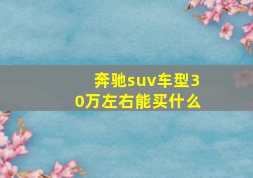 奔驰suv车型30万左右能买什么