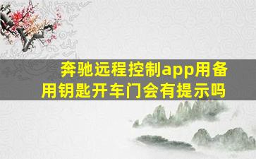 奔驰远程控制app用备用钥匙开车门会有提示吗