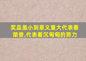 奖品虽小到意义重大代表着荣誉,代表着沉甸甸的努力