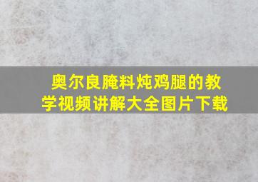 奥尔良腌料炖鸡腿的教学视频讲解大全图片下载