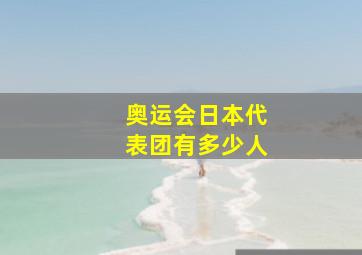 奥运会日本代表团有多少人