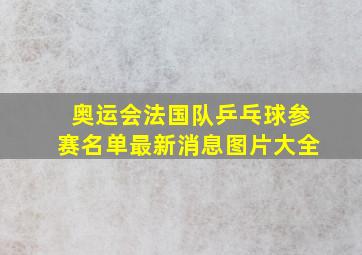 奥运会法国队乒乓球参赛名单最新消息图片大全