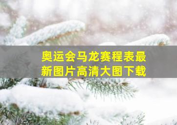 奥运会马龙赛程表最新图片高清大图下载