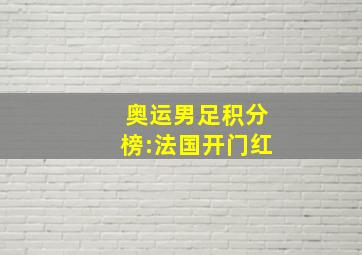 奥运男足积分榜:法国开门红