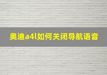 奥迪a4l如何关闭导航语音